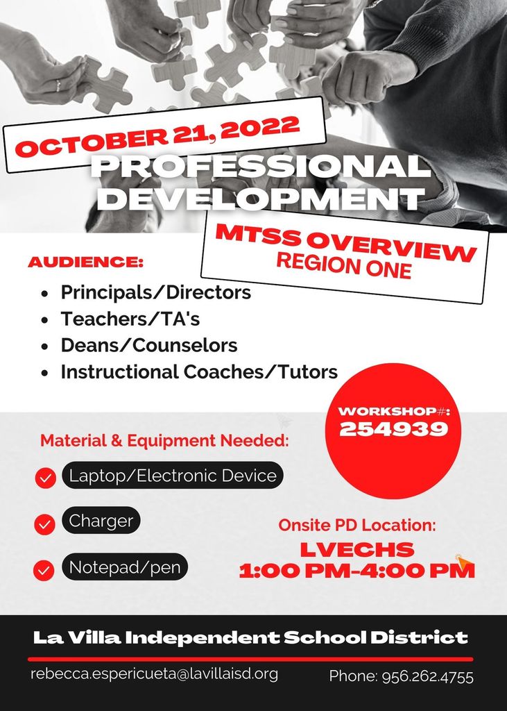 October 21, 2022 Early Release & Professional Development Day!
